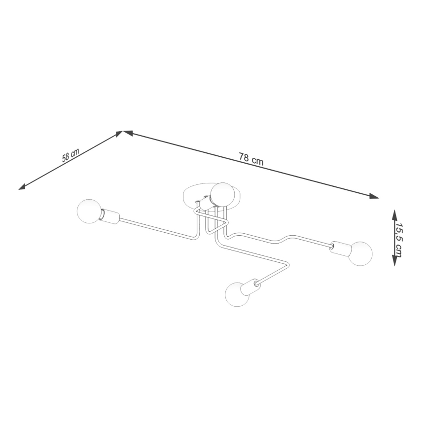 Tvirtinamas sietynas VECTOR 4xE27/15W/230V balta