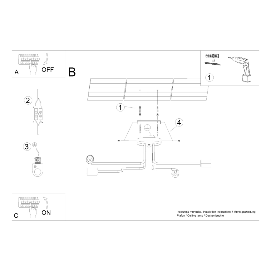 Tvirtinamas sietynas VECTOR 4xE27/15W/230V balta