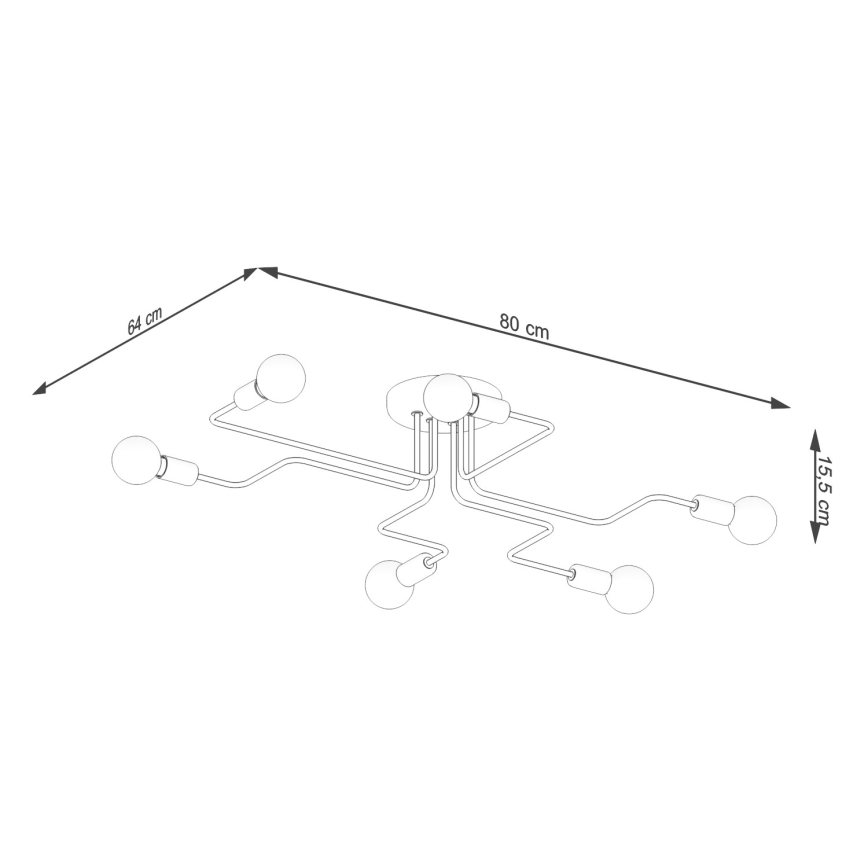 Tvirtinamas sietynas VECTOR 6xE27/15W/230V balta