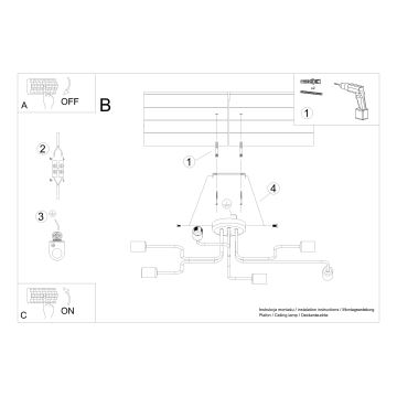 Tvirtinamas sietynas VECTOR 6xE27/15W/230V balta