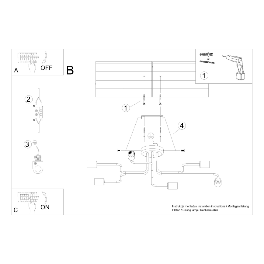 Tvirtinamas sietynas VECTOR 6xE27/15W/230V balta