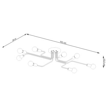 Tvirtinamas sietynas VECTOR 8xE27/15W/230V balta