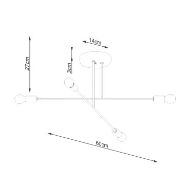 Sietynas ant stulpo NORAH 4xE27/15W/230V juoda