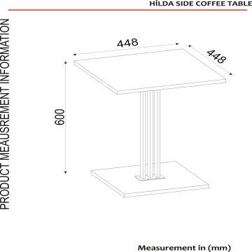 Šoninis staliukas HILDA 60x44,8 cm ruda/juoda