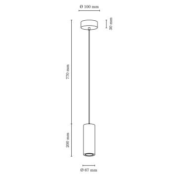 LED Pakabinamas sietynas  PIPE 1xGU10/5W/230V + FSC sertifikuota