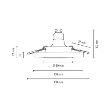 LED įleidžiamas lubinis šviestuvas VITAR 1xGU10/5W/230V CRI 90 betonas – FSC sertifikuota