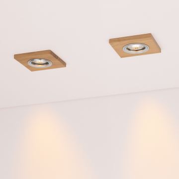 KOMPLEKTAS 3x LED įleidžiamas lubinis šviestuvas VITAR 1xGU10/5W/230V CRI 90 ąžuolas – FSC sertifikuota