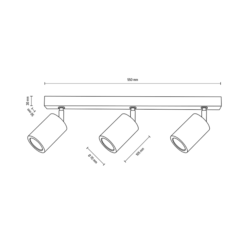 LED Lubinis akcentinis šviestuvas MATTI 3xGU10/5W/230V ąžuolas + FSC sertifikuota