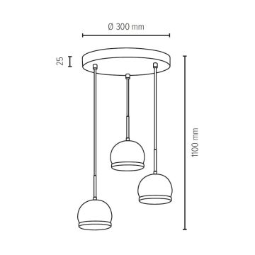 Pakabinamas sietynas BALL WOOD 3xGU10/5W/230V + FSC sertifikuota