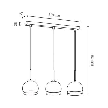 LED Pakabinamas sietynas BALL WOOD 3xGU10/5W/230V + FSC sertifikuota