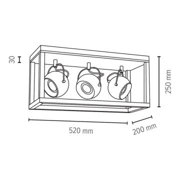 LED lubinis šviestuvas ROY 3xGU10/5W/230V matinio ąžuolo + FSC sertifikuota