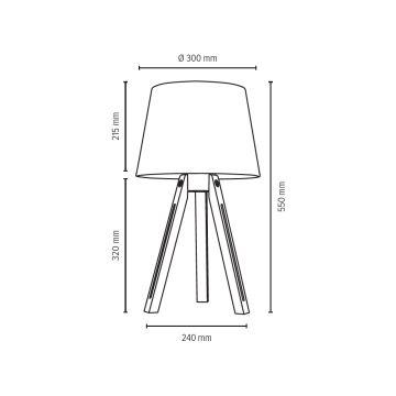 Stalinis šviestuvas TRIPOD 1xE27/40W/230V + FSC sertifikuota