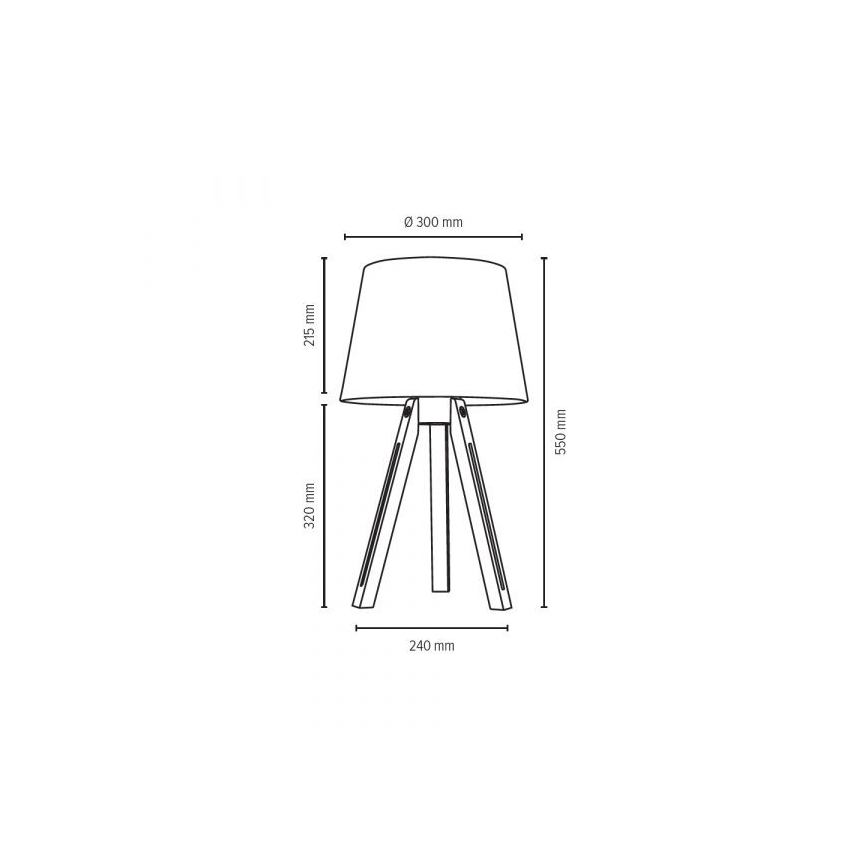 Stalinis šviestuvas TRIPOD 1xE27/40W/230V + FSC sertifikuota