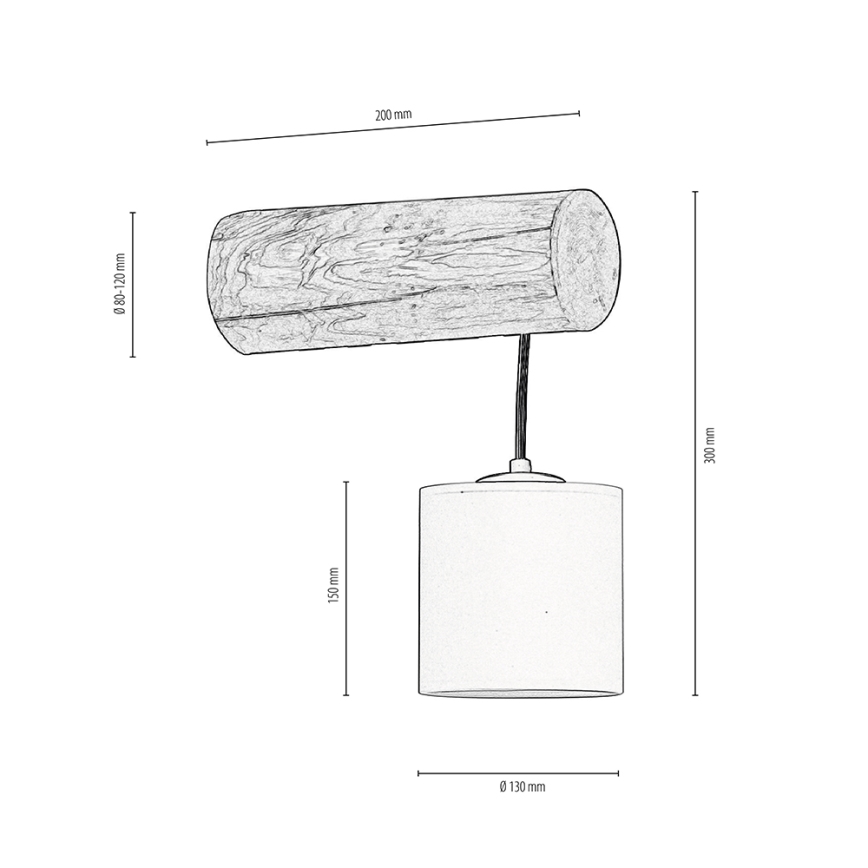 Sieninė lempa FORESTA 1xE27/25W/230V pušis + FSC sertifikuota