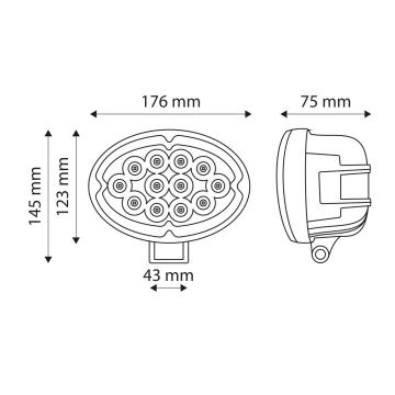 Techninis LED šviestuvas CREE LED/36W/10-30V IP67 6000K