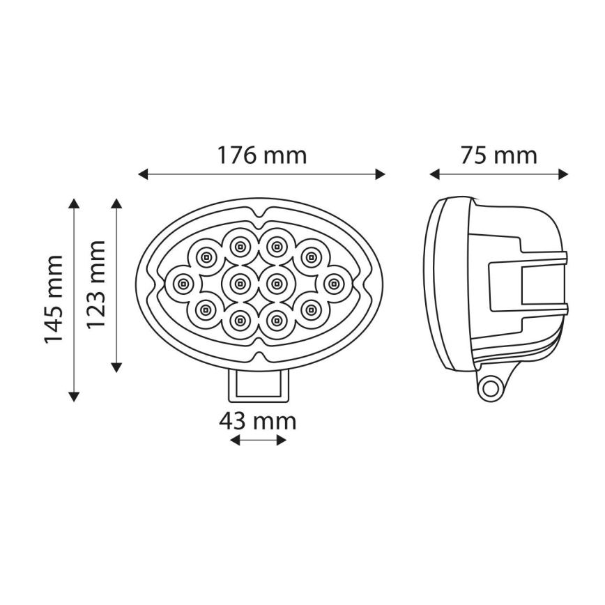 Techninis LED šviestuvas CREE LED/36W/10-30V IP67 6000K