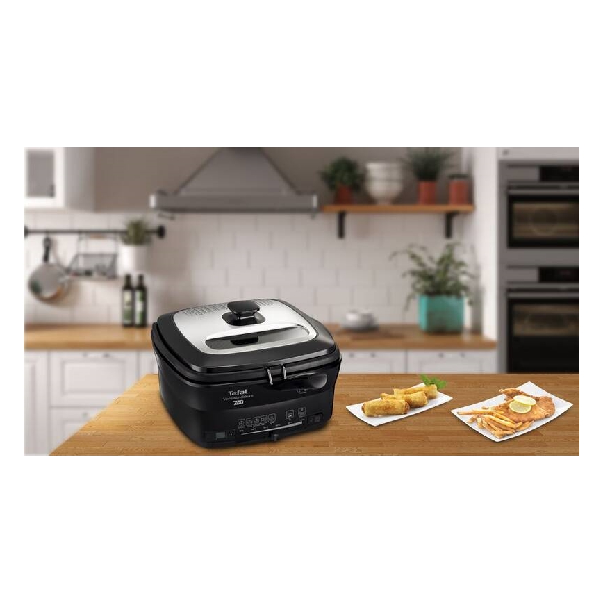 Tefal - Gruzdintuvė 2 l VERSALION DE LUXE 7in1 1600W/230V juoda