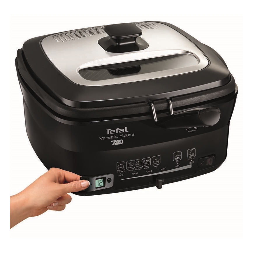 Tefal - Gruzdintuvė 2 l VERSALION DE LUXE 7in1 1600W/230V juoda