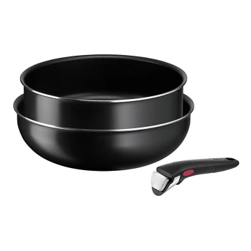 Tefal - Keptuvių komplektas 3 vnt. INGENIO EASY COOK & CLEAN BLACK