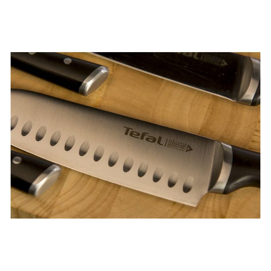 Tefal - Nerūdijančio plieno peilis santoku ICE FORCE 18 cm chromas/juoda