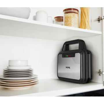 Tefal - Sumuštinių keptuvė ULTRA COMPACT 3in1 700W/230V juoda/chromas