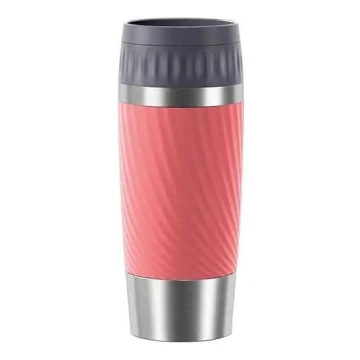 Tefal - Terminis puodelis 360 ml EASY TWIST MUG nerūdijantis/rausva