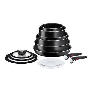 Tefal - Virtuvės indų rinkinys 13 vnt. INGENIO EASY COOK & CLEAN BLACK