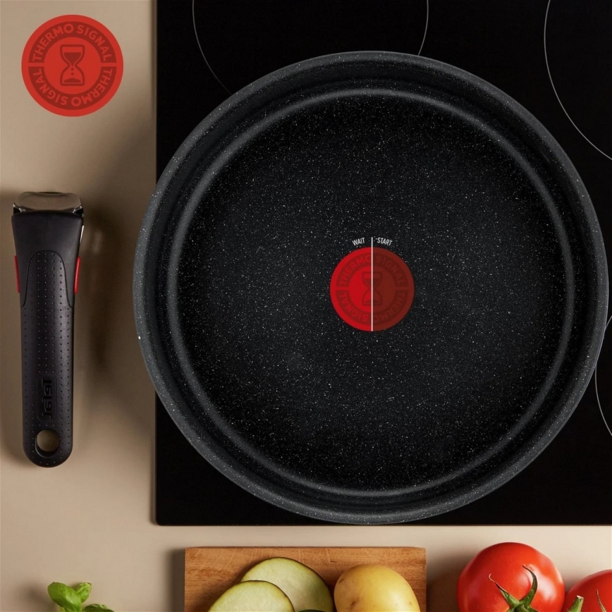 Tefal - Virtuvės indų rinkinys 4 vnt. INGENIO BLACK STONE