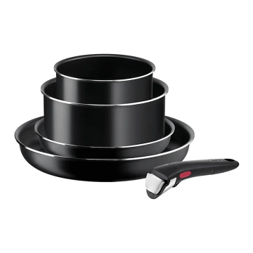 Tefal - Virtuvės indų rinkinys 5 vnt. INGENIO EASY COOK & CLEAN BLACK