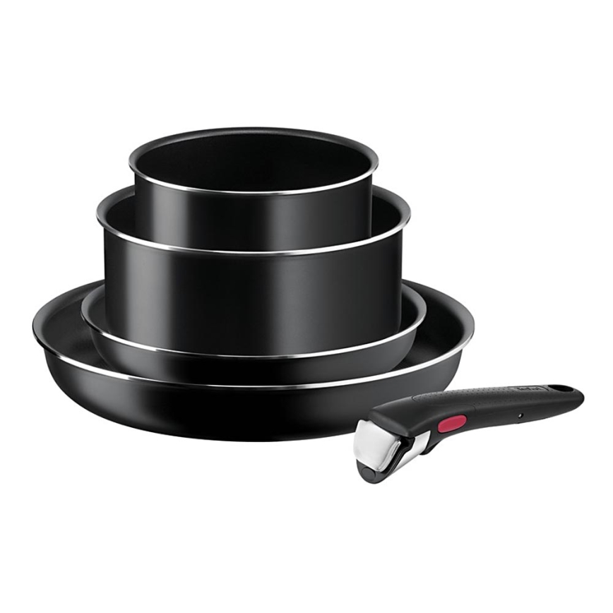 Tefal - Virtuvės indų rinkinys 5 vnt. INGENIO EASY COOK & CLEAN BLACK