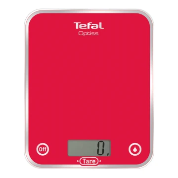 Tefal - Virtuvinės svarstyklės RASPBERRY 2xAAA raudona