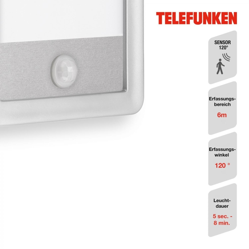 Telefunken 313904TF - LED Lauko sieninis šviestuvas su jutikliu LED/16W/230V IP44
