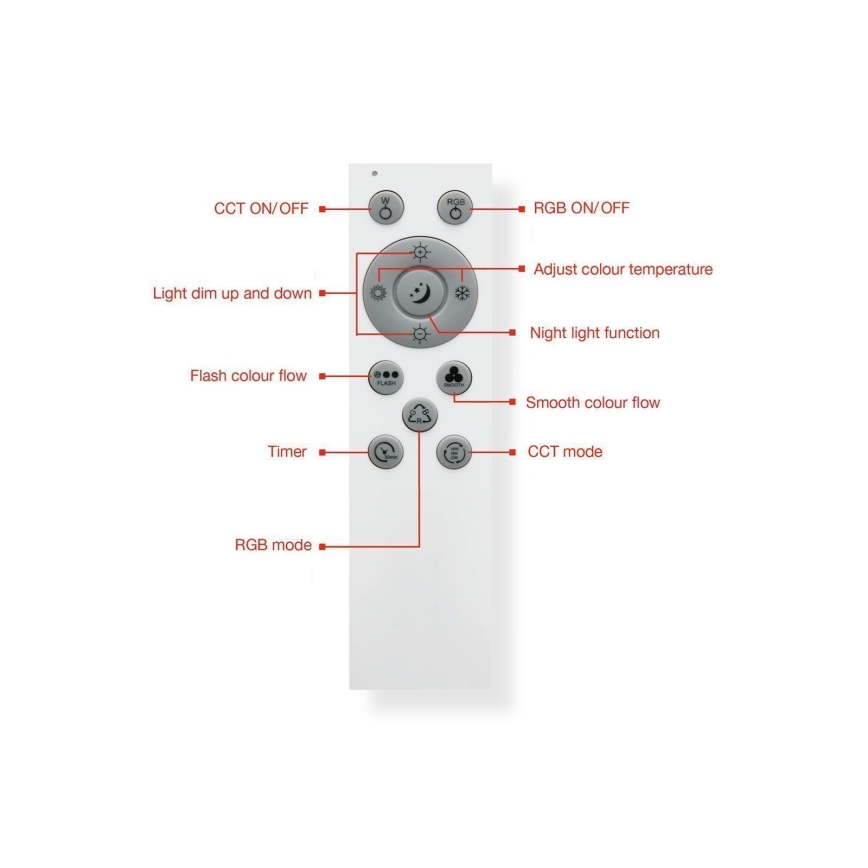 Telefunken 319006TF - LED RGBW Pritemdomas šviestuvas LED/16W/230V 2700-6500K + nuotolinio valdymo pultas