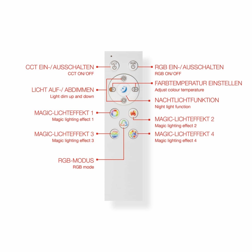 Telefunken 321305TF - LED RGBW Reguliuojamas lubinis šviestuvas LED/18W/230V 3000-6500K + nuotolinio valdymo pultas