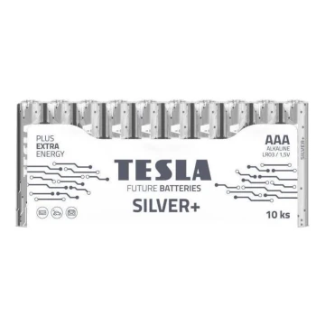 Tesla Batteries - 10 vnt. Šarminė baterija AAA SILVER+ 1,5V 1300 mAh