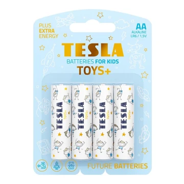 Tesla Batteries - 4 vnt. Šarminė baterija AA TOYS+ 1,5V 2900 mAh
