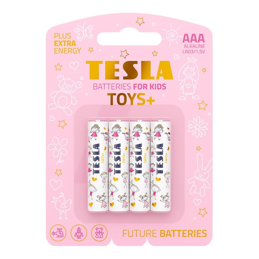 Tesla Batteries - 4 vnt. Šarminė baterija AAA TOYS+ 1,5V 1300 mAh