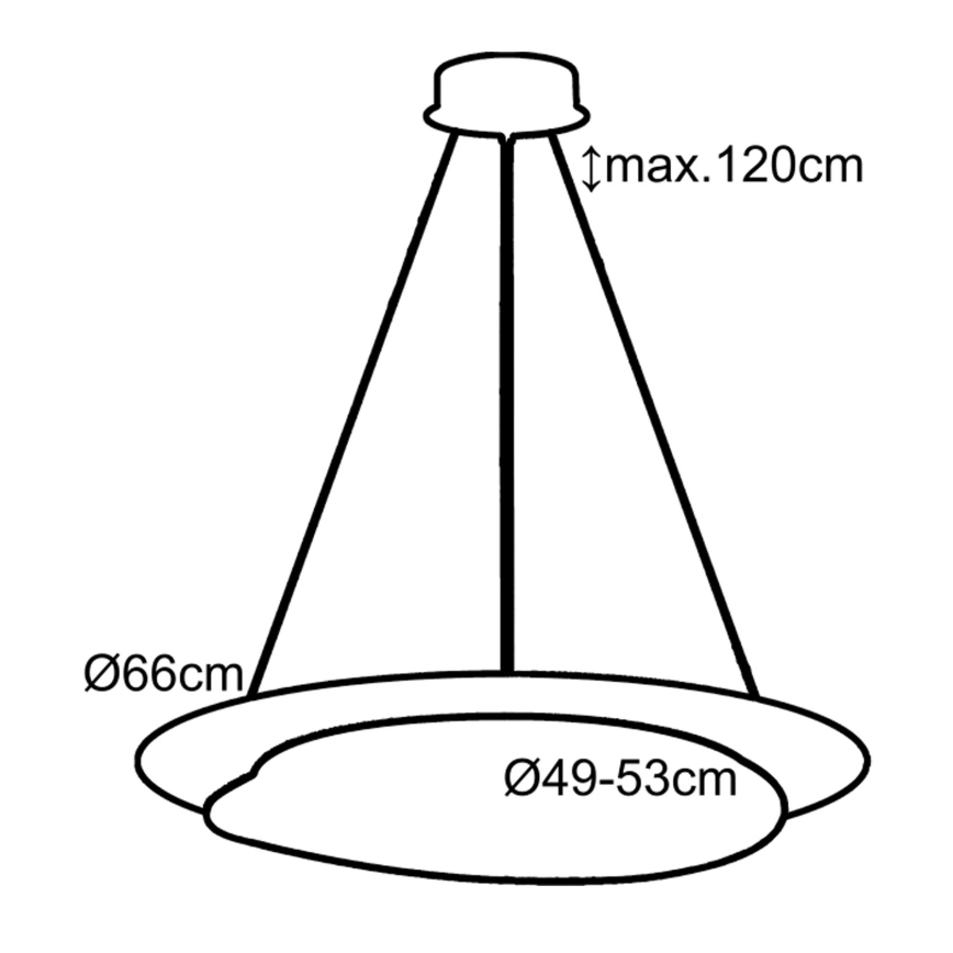 Top Light - LED Reguliuojamas pakabinamas sietynas STONE LED/51W/230V 3000-6500K + nuotolinio valdymo pultas