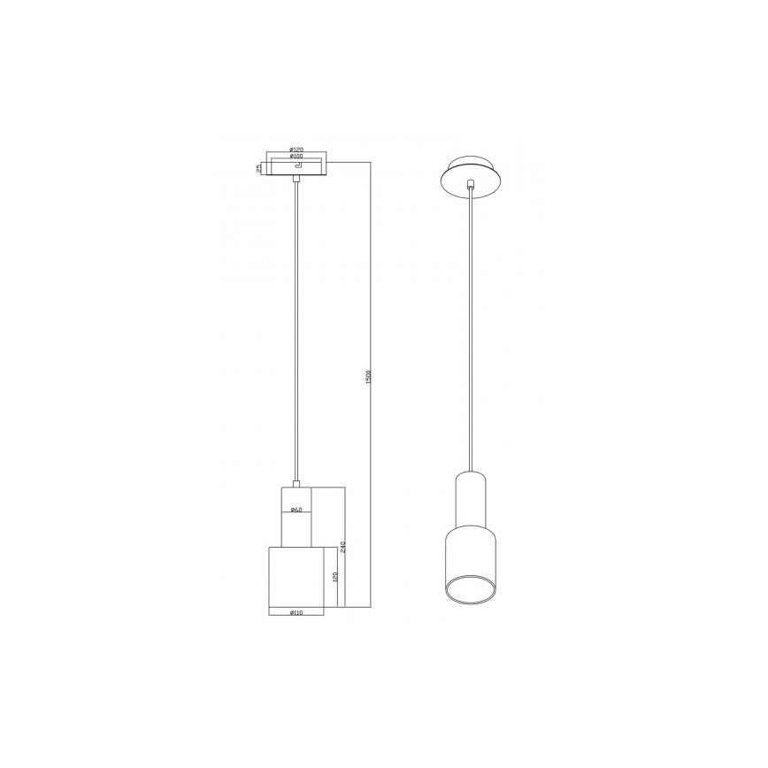 Trio - Pakabinamas sietynas WAILER 1xGU10/5W/230V pilkas