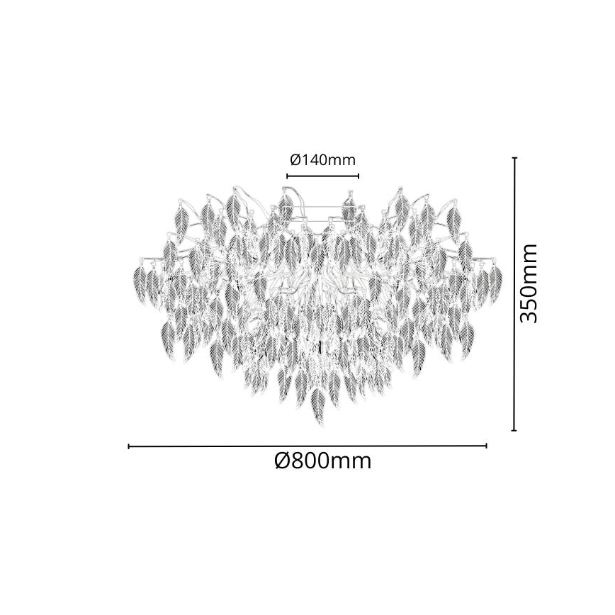 Tvirtinamas krištolinis sietynas 12xG9/40W/230V juoda