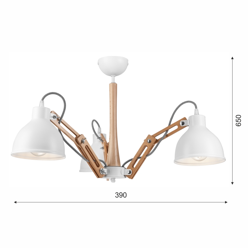 Tvirtinamas sietynas MARCELLO 3xE27/60W/230V bukas - FSC sertifikuota