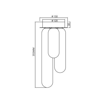 Tvirtinamas sietynas PAX 3xG9/9W/230V auksas