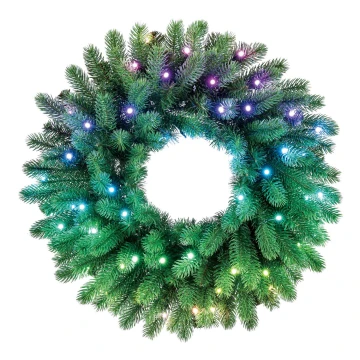 Twinkly - LED RGB šviesos reguliavimas Kalėdinis vainikas PRE-LIT WREATH 50xLED diametras 61cm Wi-Fi