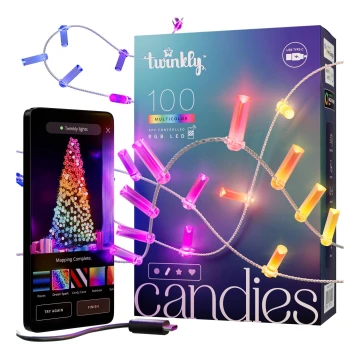 Twinkly - LED RGB šviesos reguliavimas Kelėdinė girlianda CANDIES 100xLED 8 m USB Wi-Fi