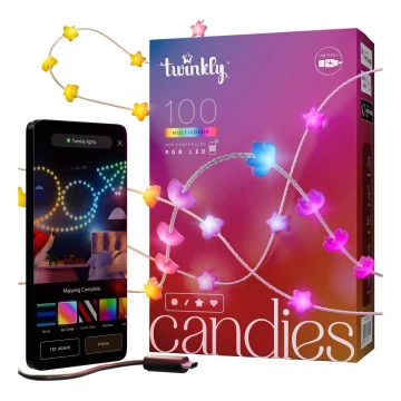 Twinkly - LED RGB šviesos reguliavimas Kelėdinė girlianda CANDIES 100xLED 8 m USB Wi-Fi