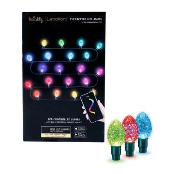 Twinkly - LED RGB šviesos reguliavimas lauko Kelėdinė girlianda FACETED 40xLED 14,5 m IP44 Wi-Fi