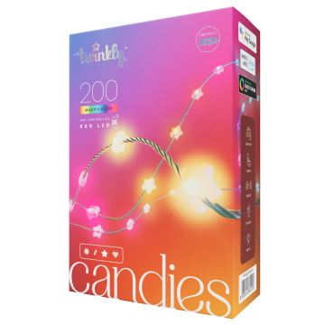 Twinkly - LED RGB šviesos reguliavimas Kelėdinė girlianda CANDIES 200xLED 14 m USB Wi-Fi