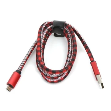 USB kabelis USB A/Micro USB jungtis 1m raudona