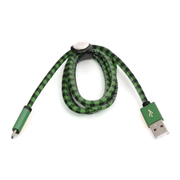 USB kabelis USB A/Micro USB jungtis 1m žalia
