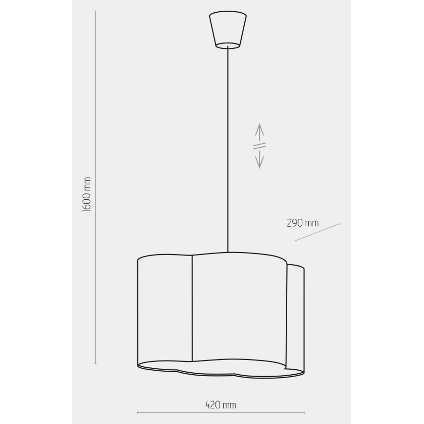 Vaikiškas pakabinamas sietynas CLOUD 1xE27/25W/230V rožinis